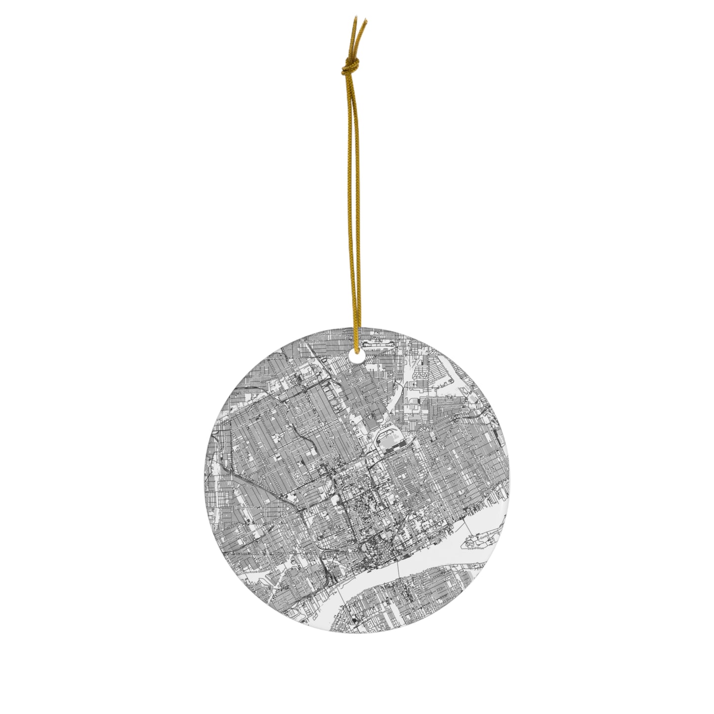 "Detroit City" Ceramic Ornament, 4 Shapes