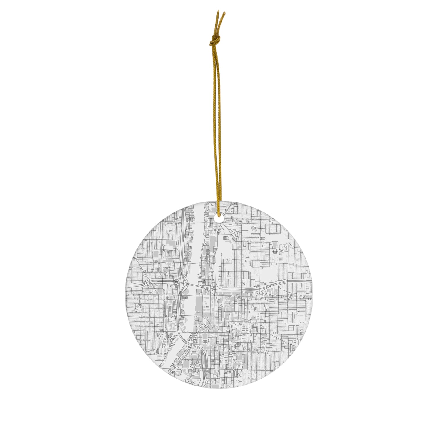 "Grand-Rapids-Downtown" Ceramic Ornament, 4 Shapes
