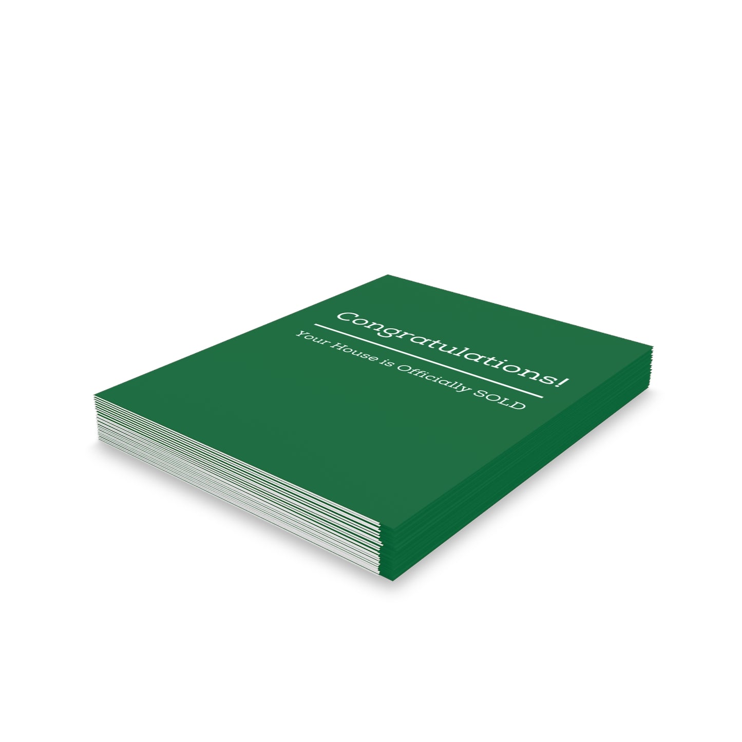 "Your House is SOLD" Green - Cards for Real Estate Agents (8, 16, and 24 pcs)