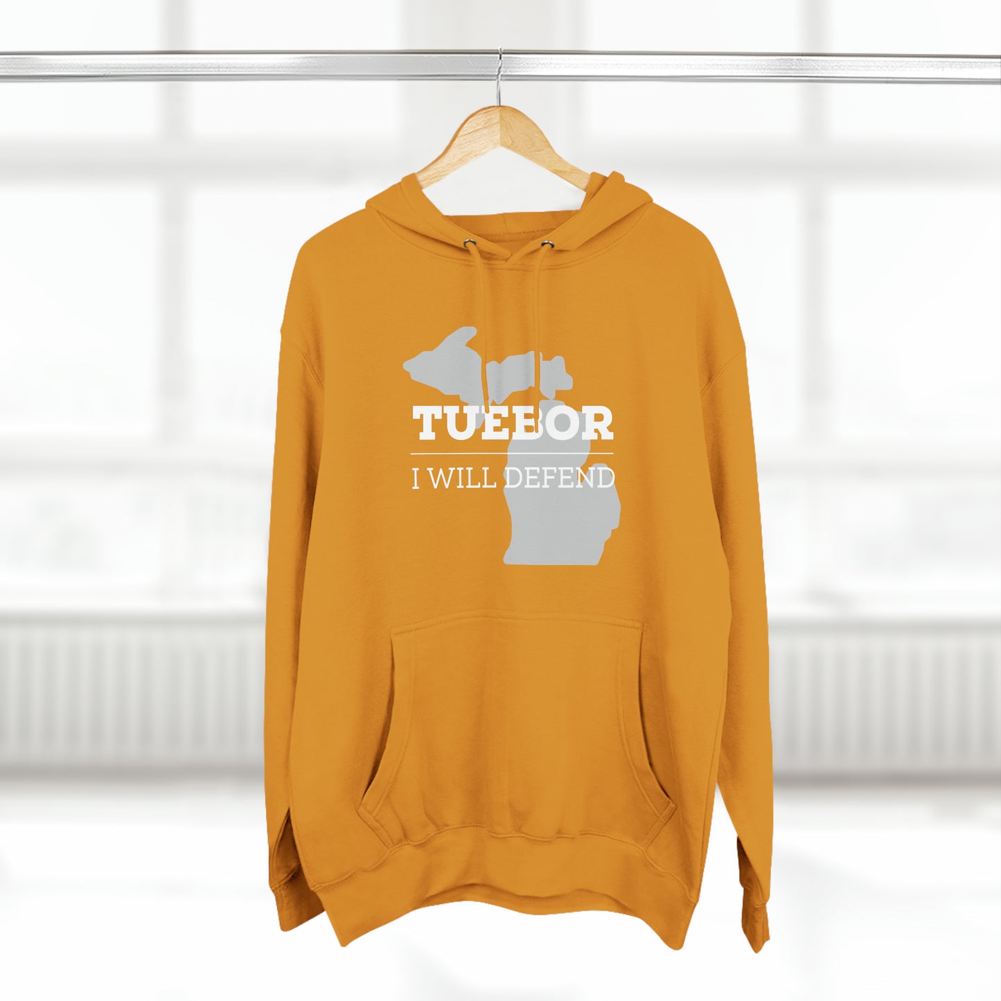"Tuebor" Premium Pullover Hoodie with Michigan Seal