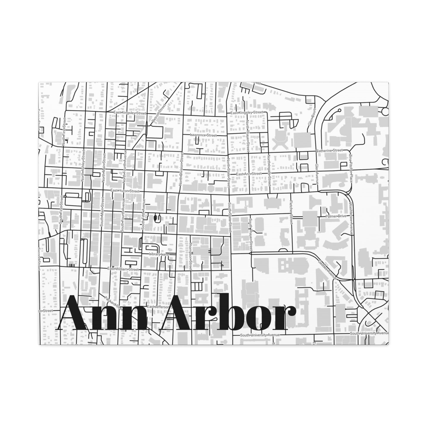 Ann Arbor (Downtown) Canvas
