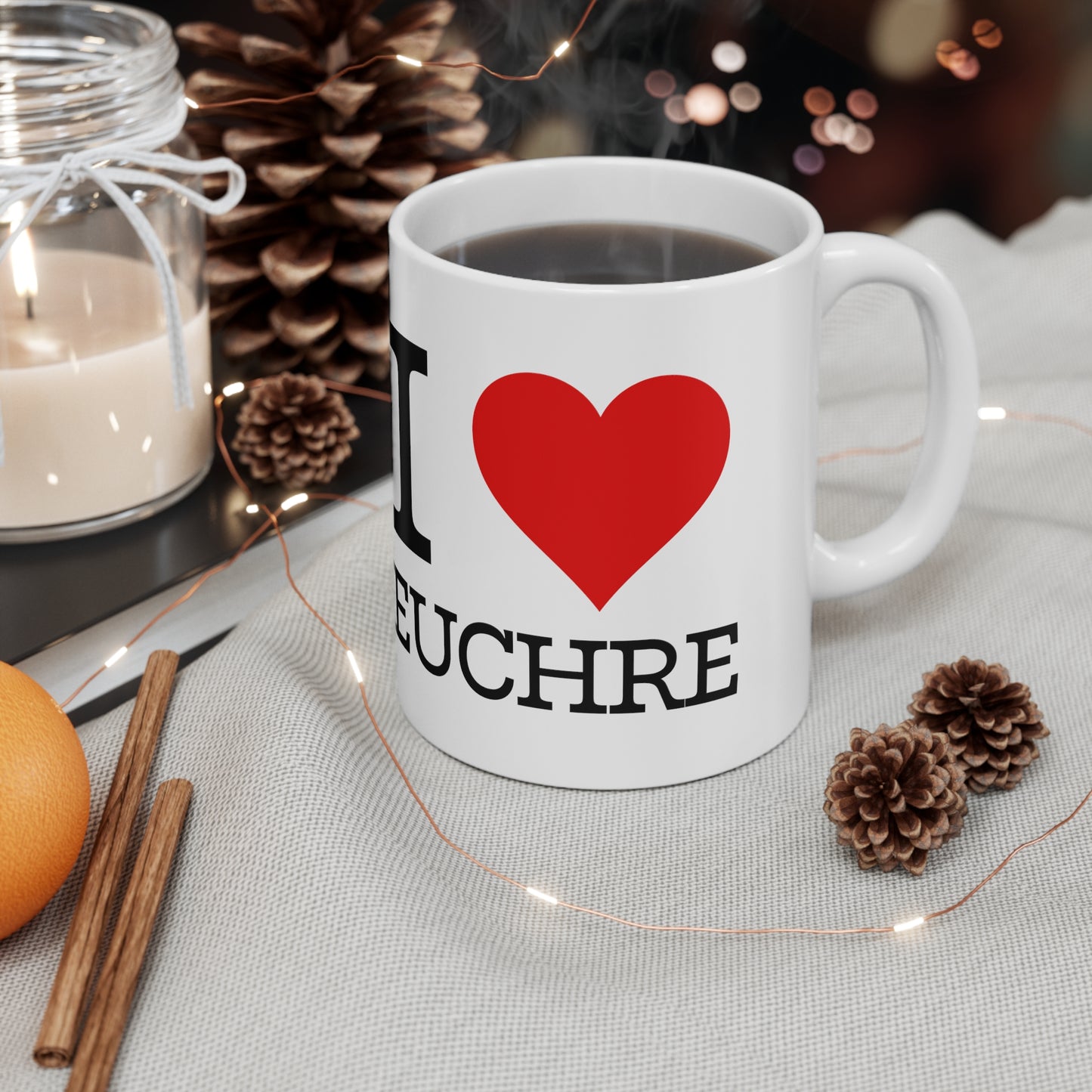 "I ❤️ Euchre" Mug
