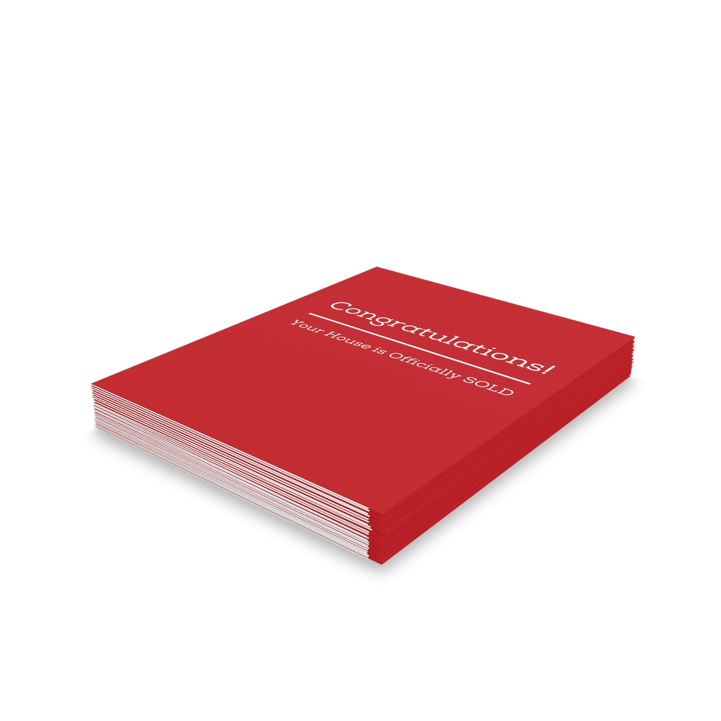"Your House is SOLD" Red - Cards for Real Estate Agents (8, 16, and 24 pcs)