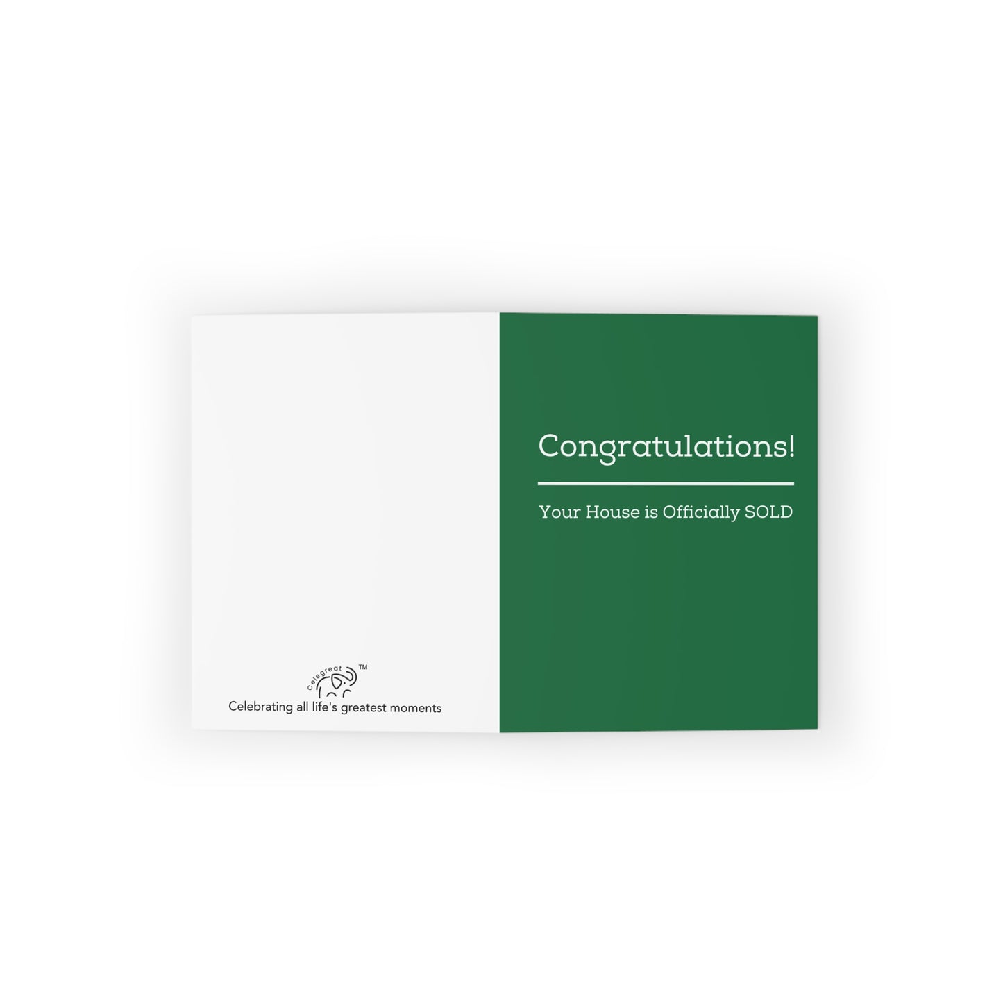 "Your House is SOLD" Green - Cards for Real Estate Agents (8, 16, and 24 pcs)