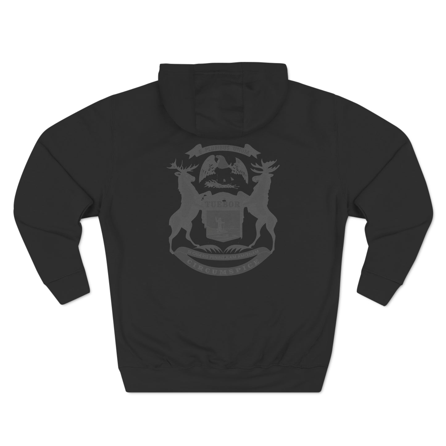 "Tuebor" Premium Pullover Hoodie with Michigan Seal