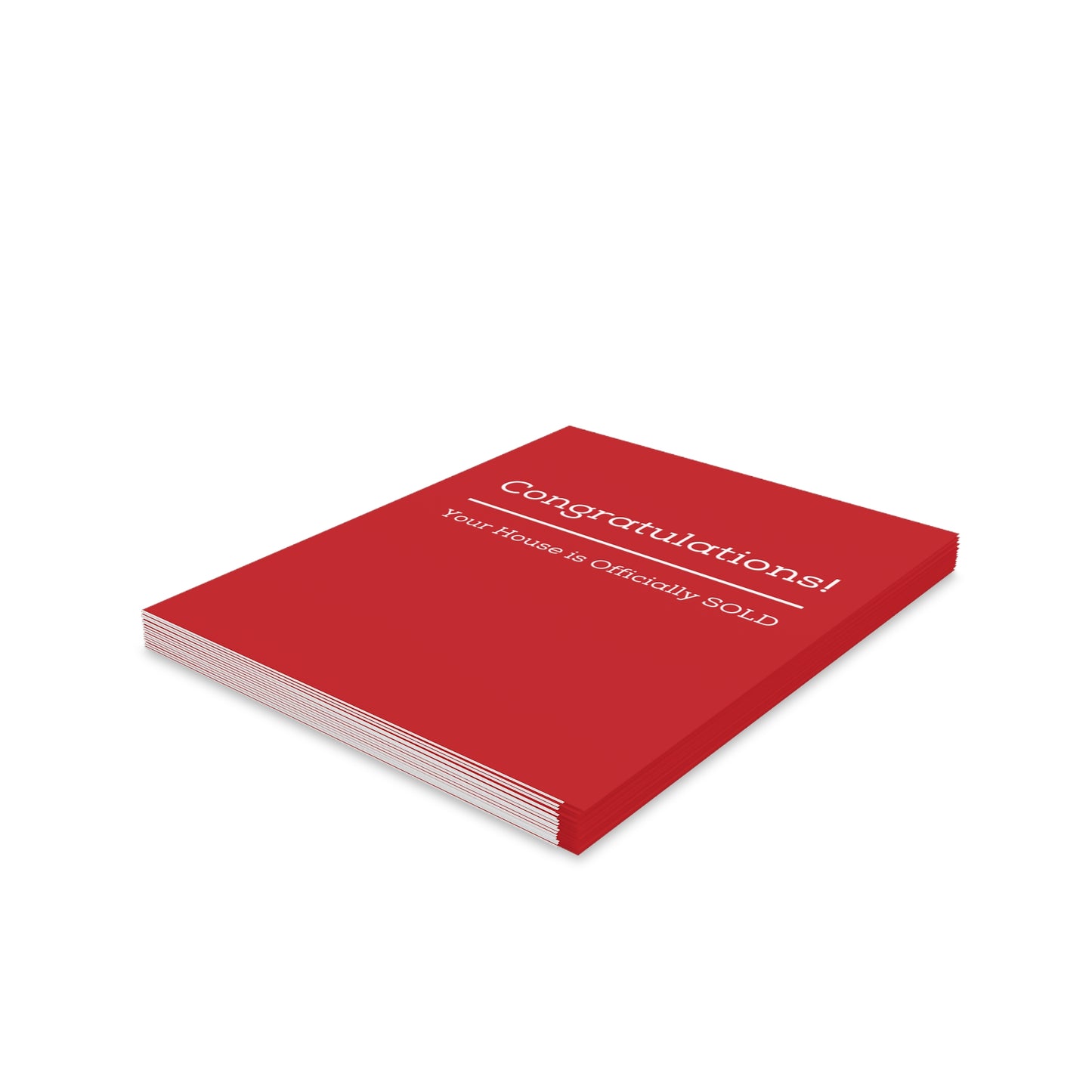 "Your House is SOLD" Red - Cards for Real Estate Agents (8, 16, and 24 pcs)