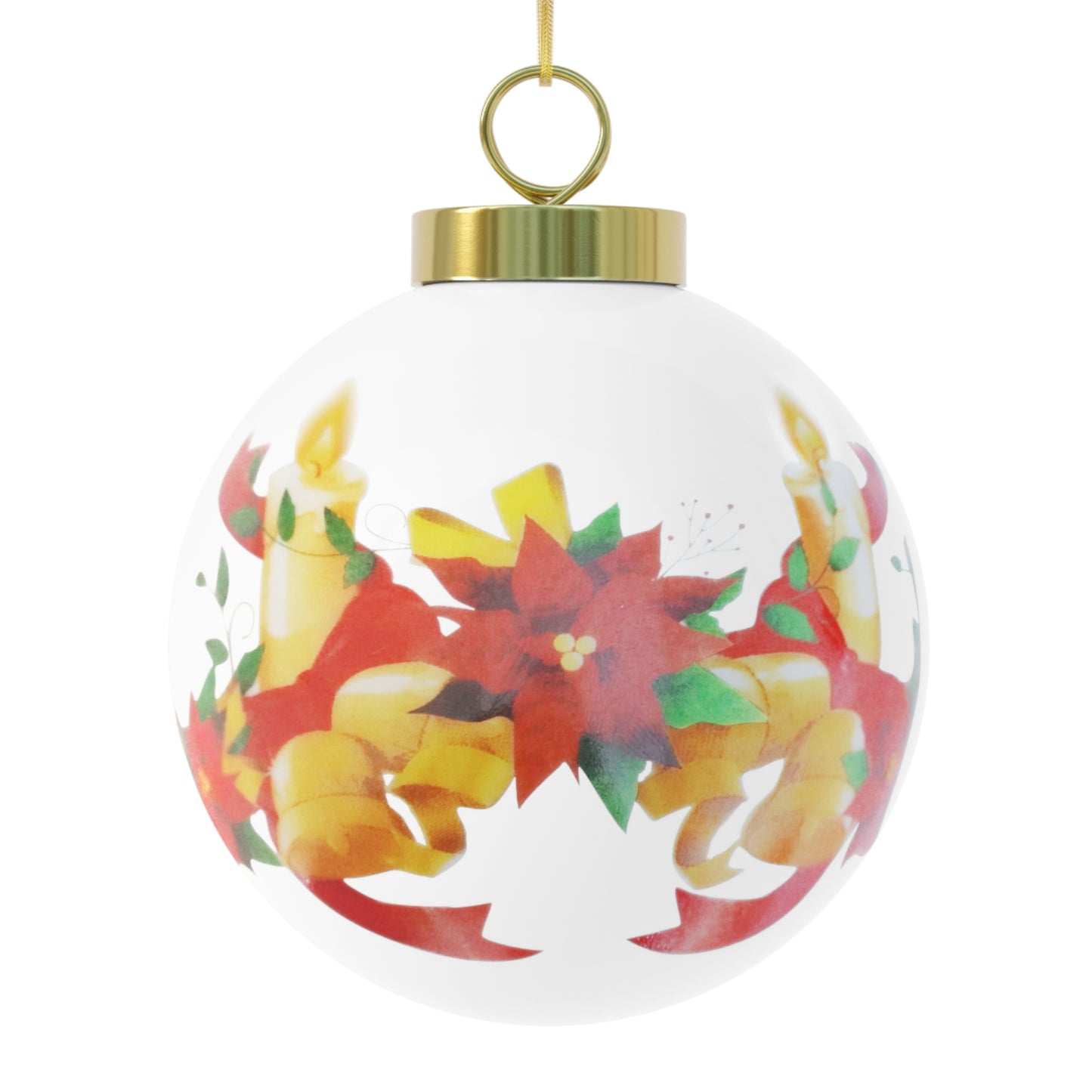 "I ❤️ Euchre" Christmas Ball Ornament