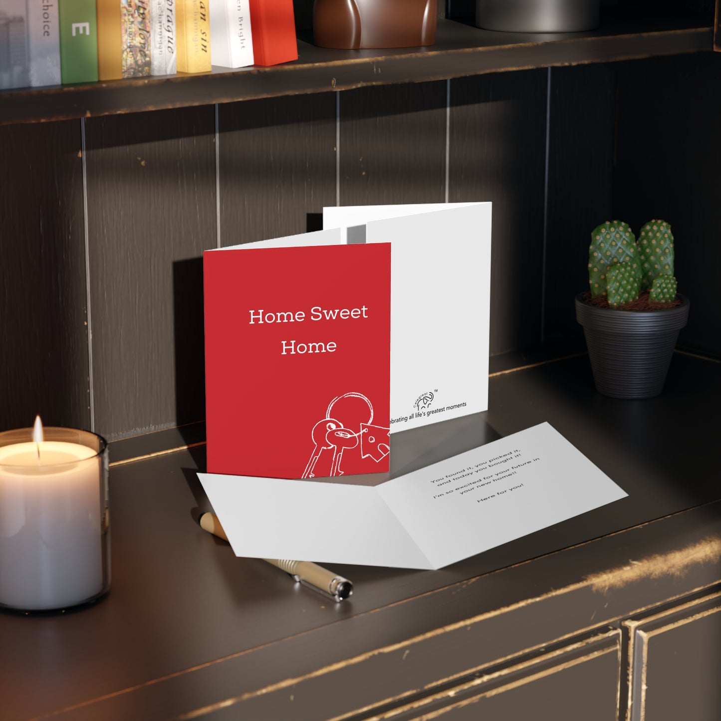 "Home Sweet Home" Red - Cards for Real Estate Agents (8, 16, and 24 pcs)