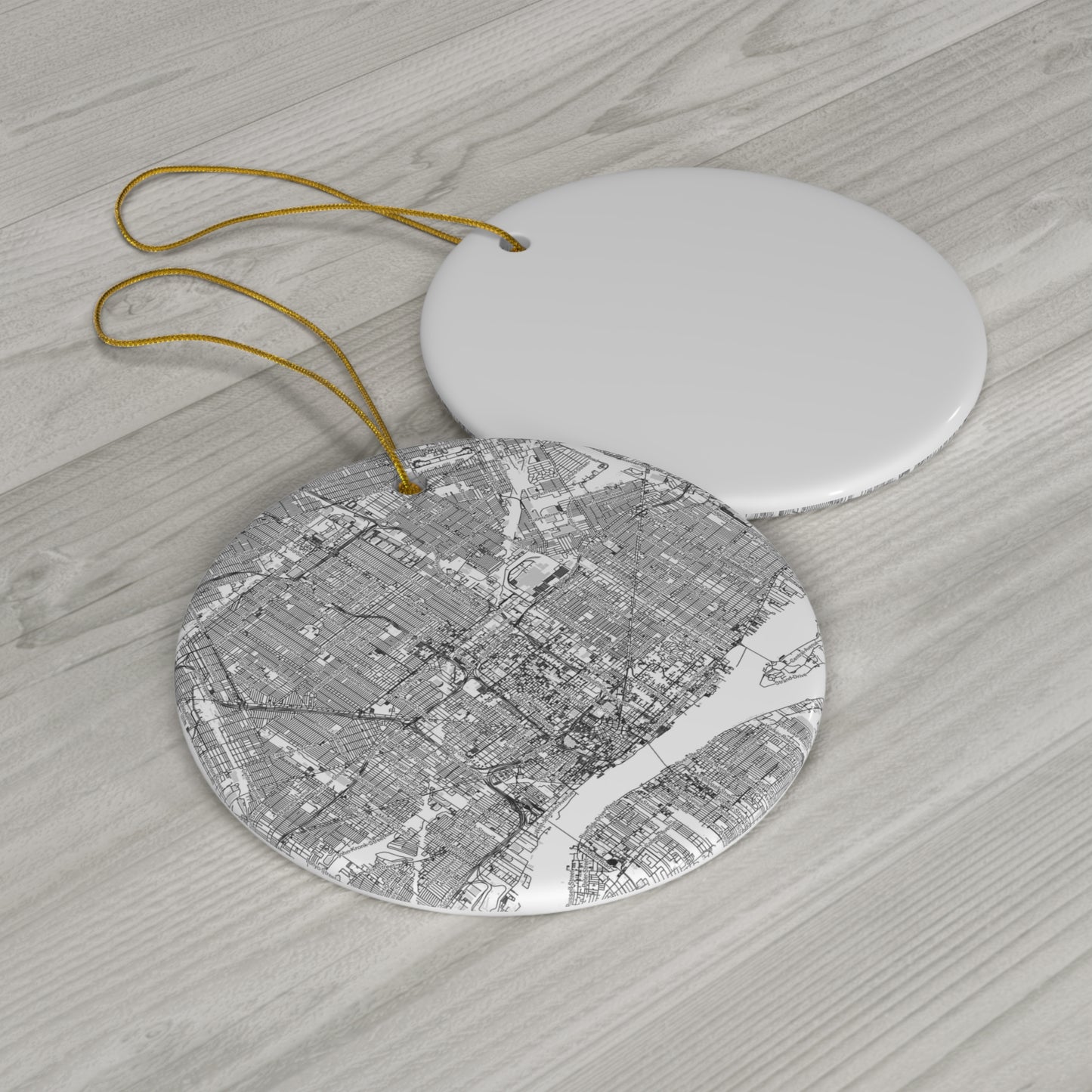 "Detroit City" Ceramic Ornament, 4 Shapes