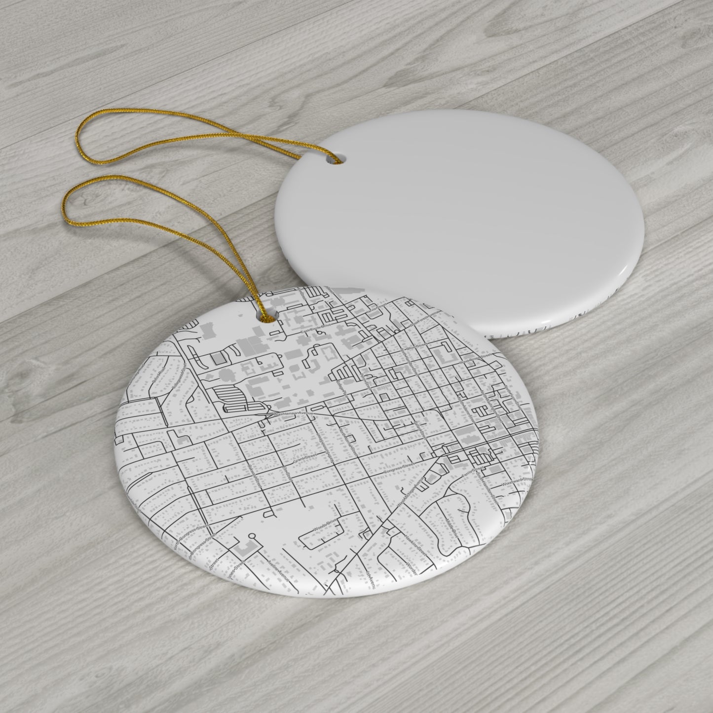 "Ypsilanti-City" Ceramic Ornament, 4 Shapes