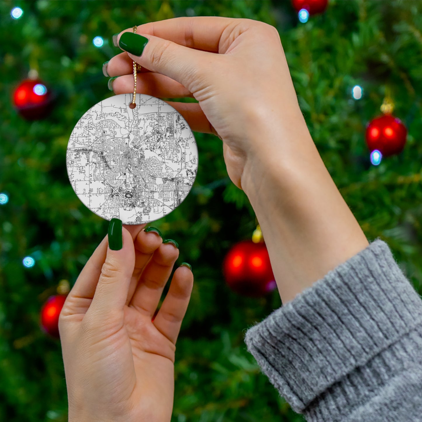 "Ann-Arbor City" Ceramic Ornament, 4 Shapes
