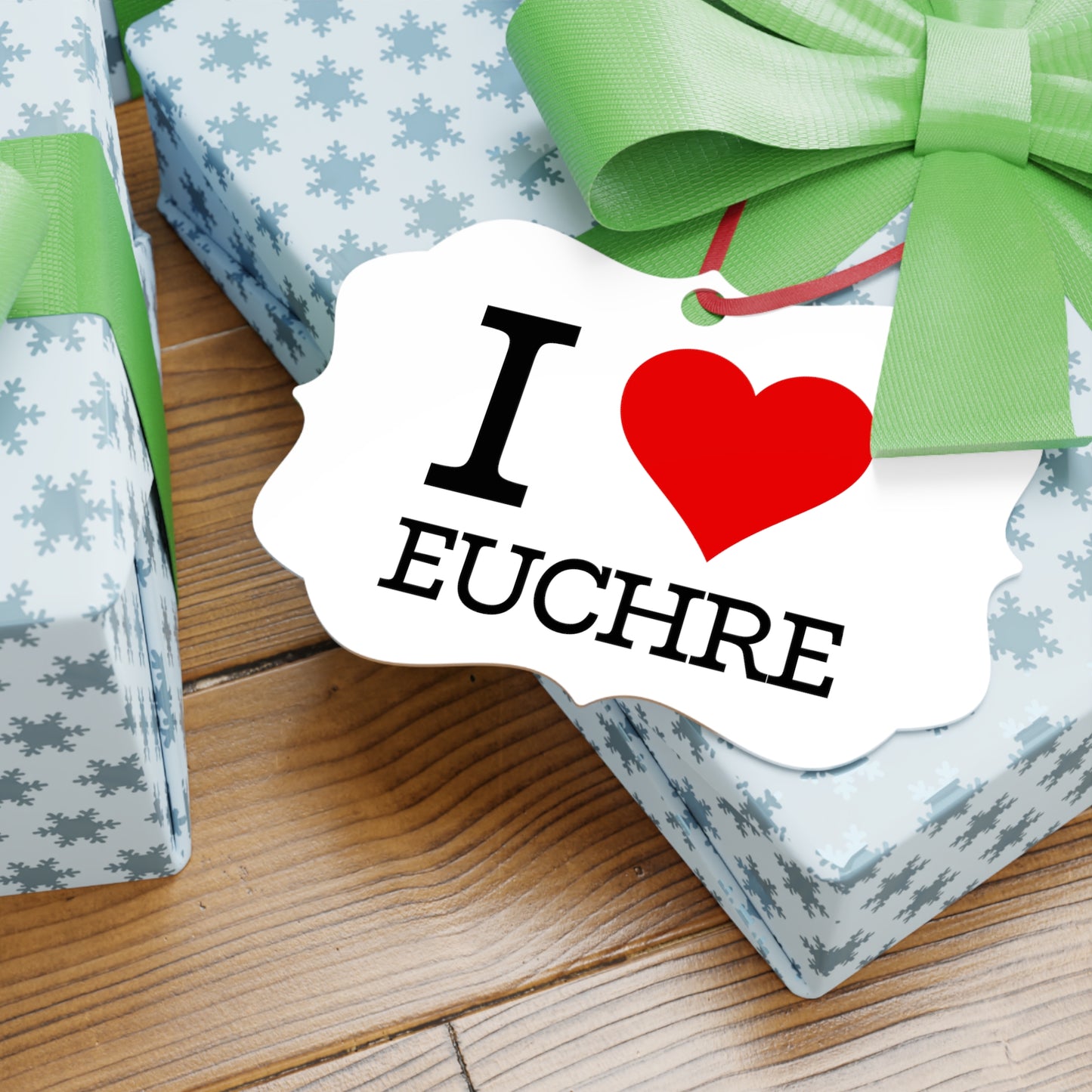 "I ❤️ Euchre" Aluminum Ornaments