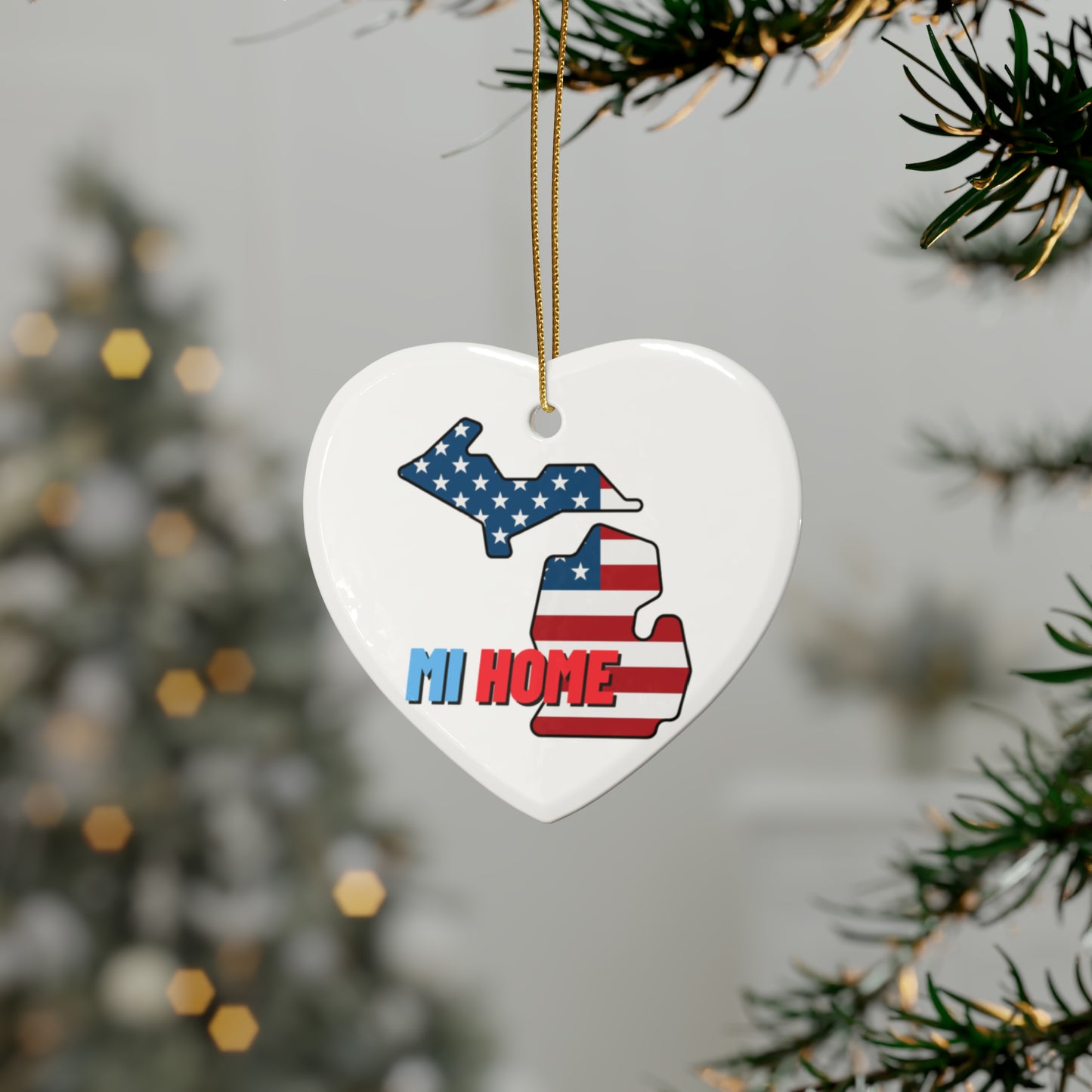 "MI Home" Michigan Ceramic Ornaments