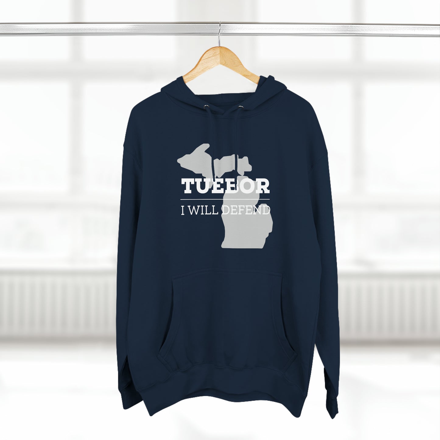 "Tuebor" Premium Pullover Hoodie with Michigan Seal