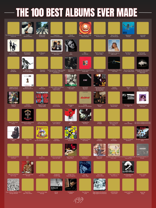 Best 100 Albums Ever Made Scratch Off Poster