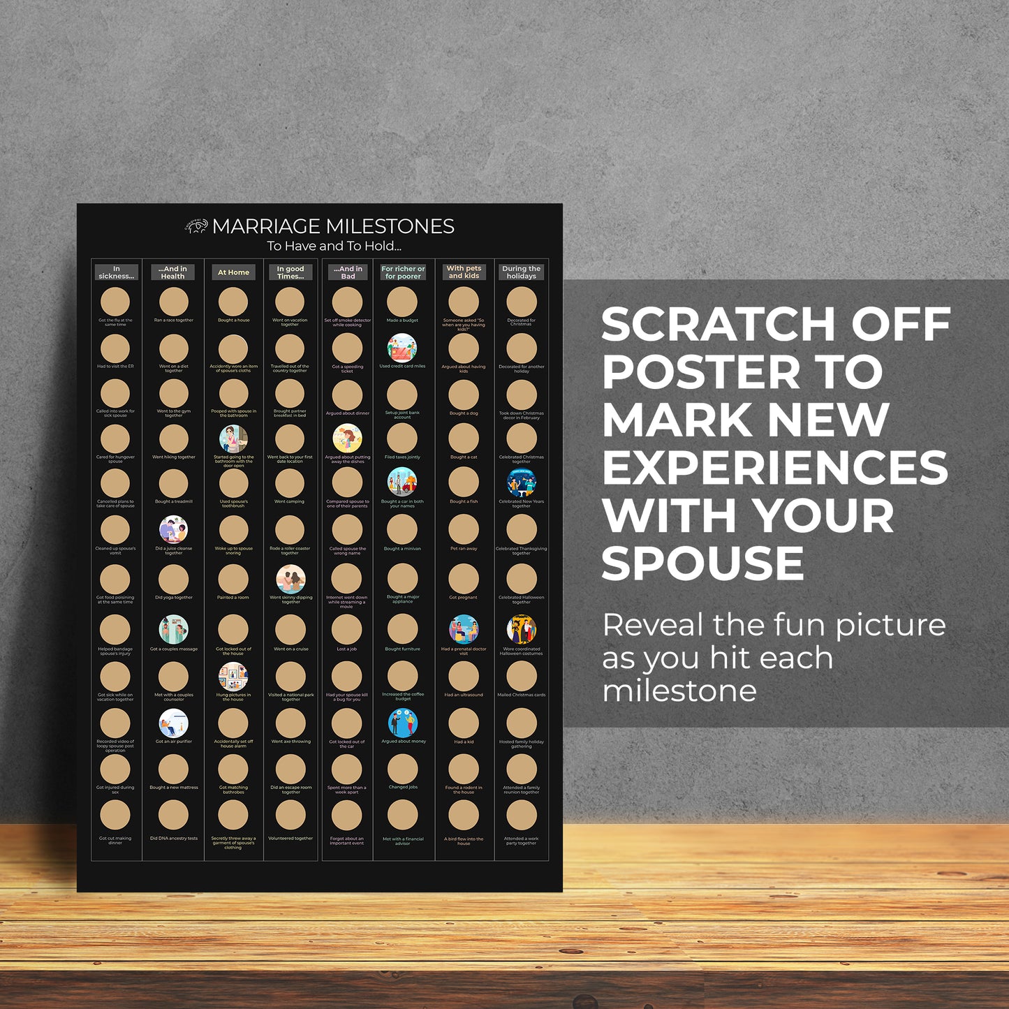 Marriage Milestones Scratch Off Poster