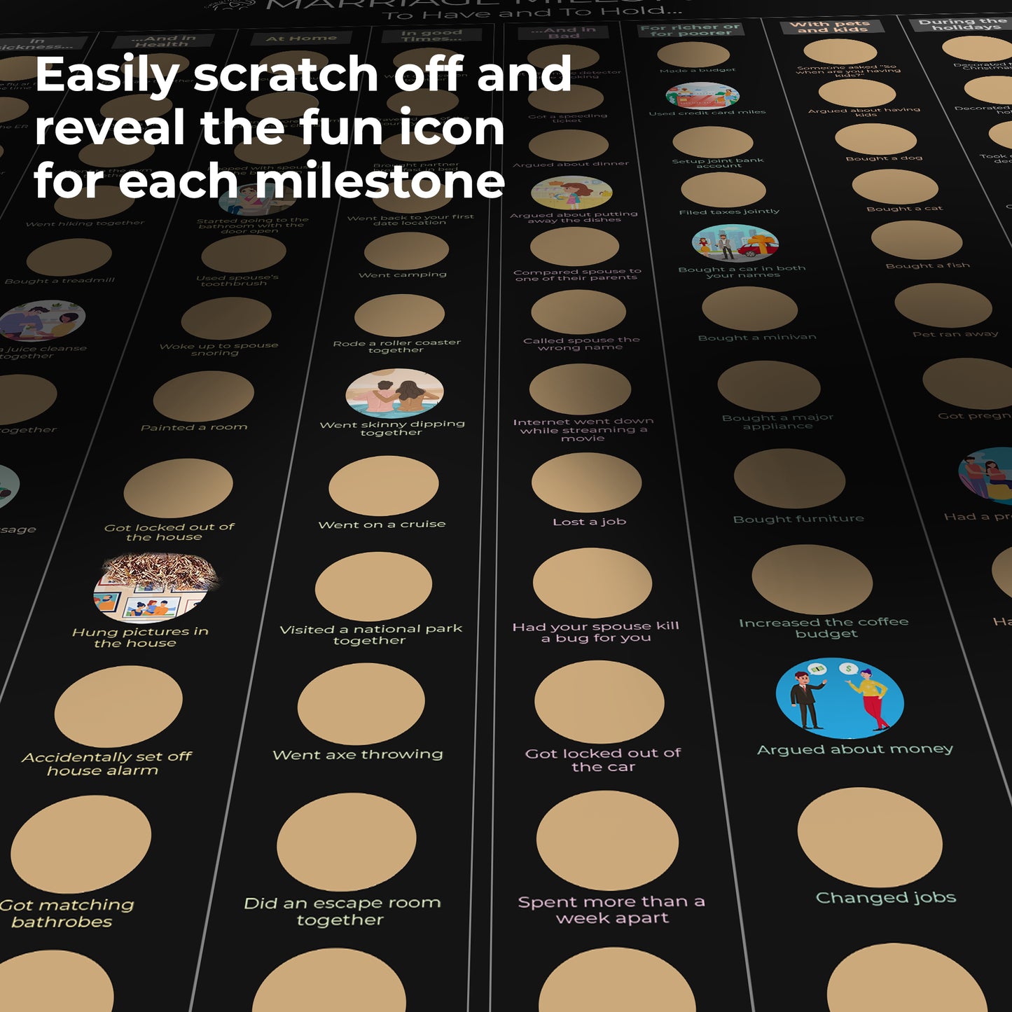 Marriage Milestones Scratch Off Poster