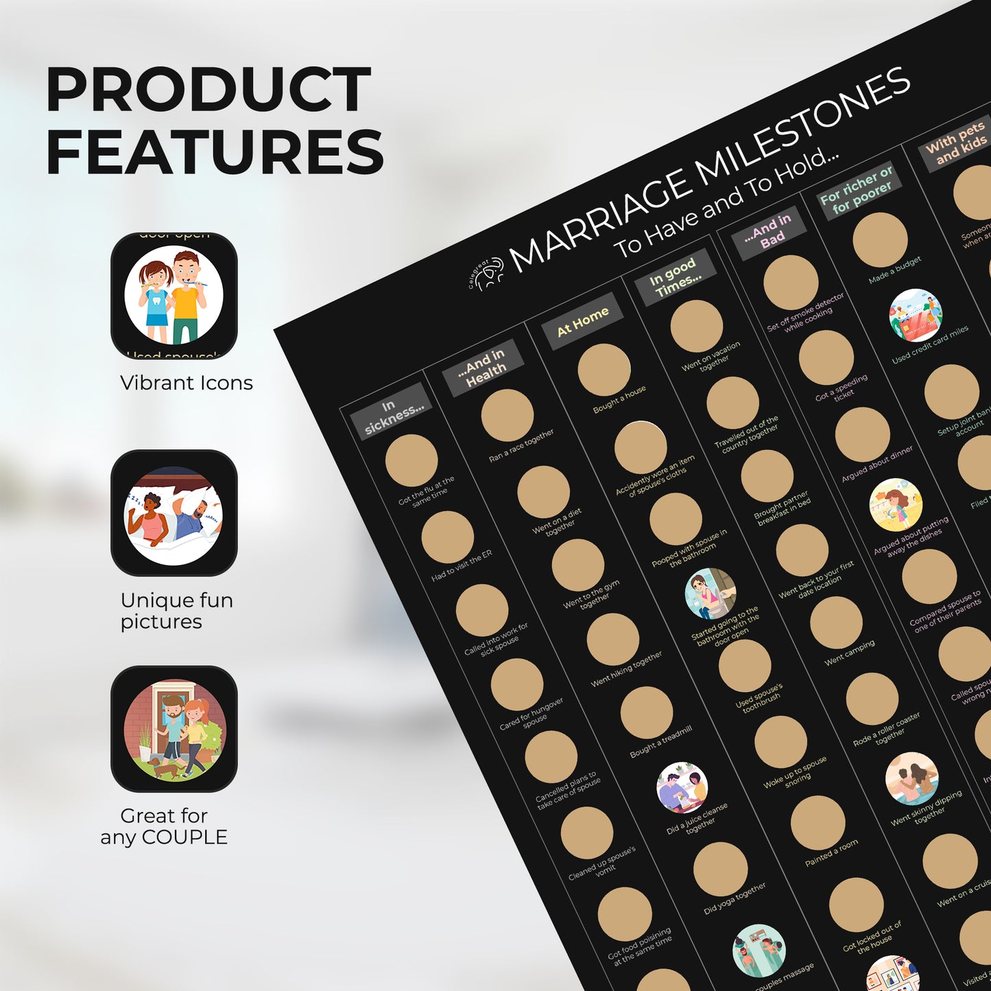 Marriage Milestones Scratch Off Poster