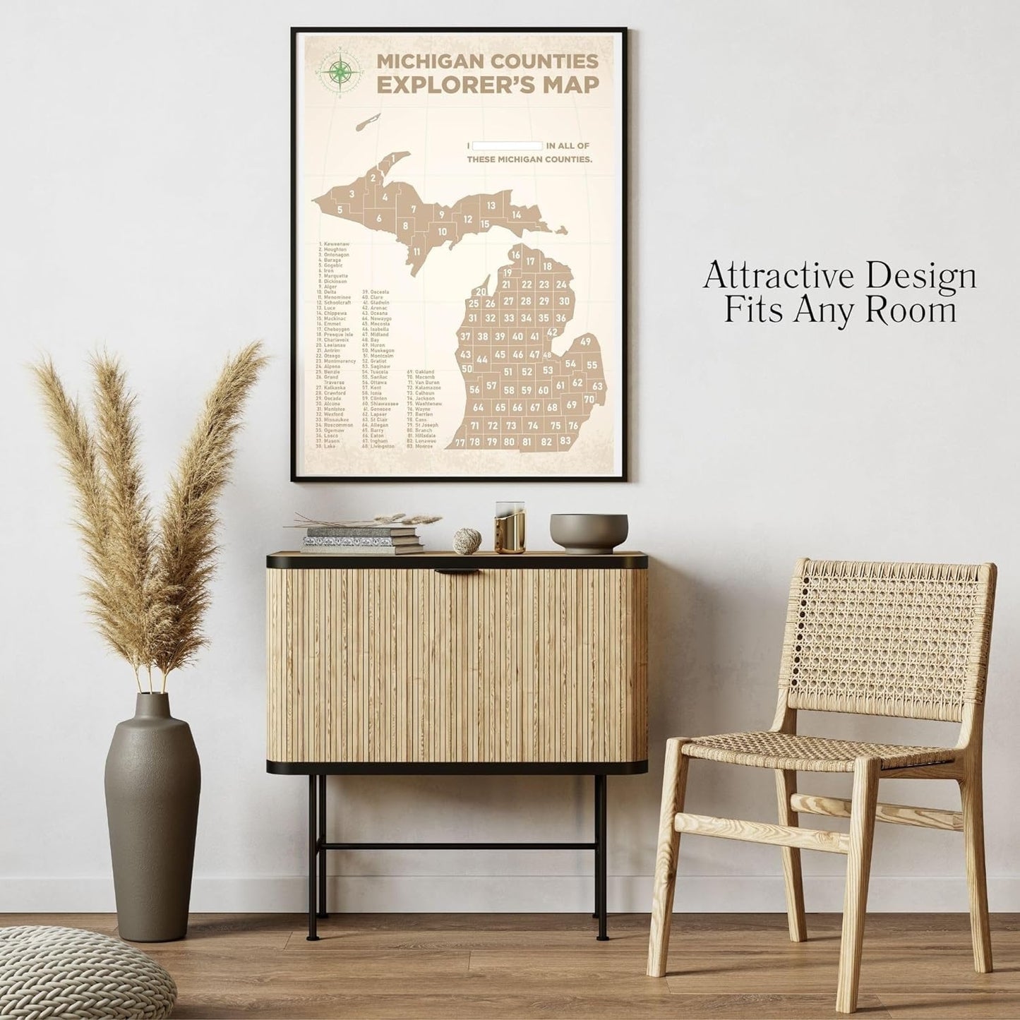 Michigan Counties Scratch Off Poster