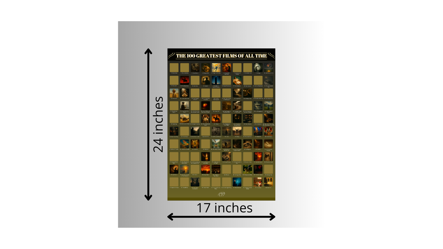 Top 100 Films of All Time Scratch Off Poster