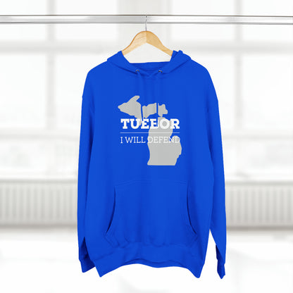 "Tuebor" Premium Pullover Hoodie with Michigan Seal