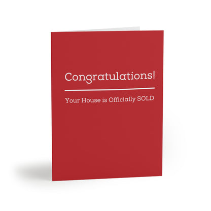 "Your House is SOLD" Red - Cards for Real Estate Agents (8, 16, and 24 pcs)