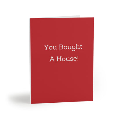 "You Bought a House" RED - Cards for Real Estate Agents (8, 16, and 24 pcs)
