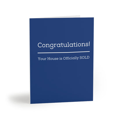 "Your House is SOLD" Blue - Cards for Real Estate Agents (8, 16, and 24 pcs)