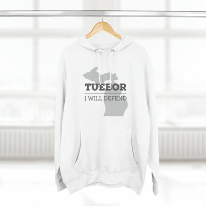 "Tuebor" Premium Pullover Hoodie with Michigan Seal