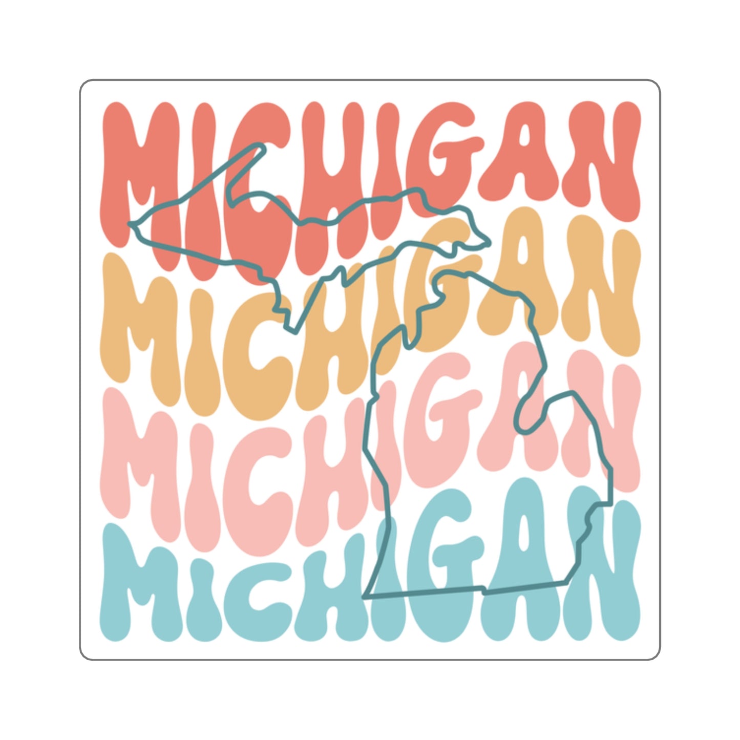 Groovy Michigan Square Stickers