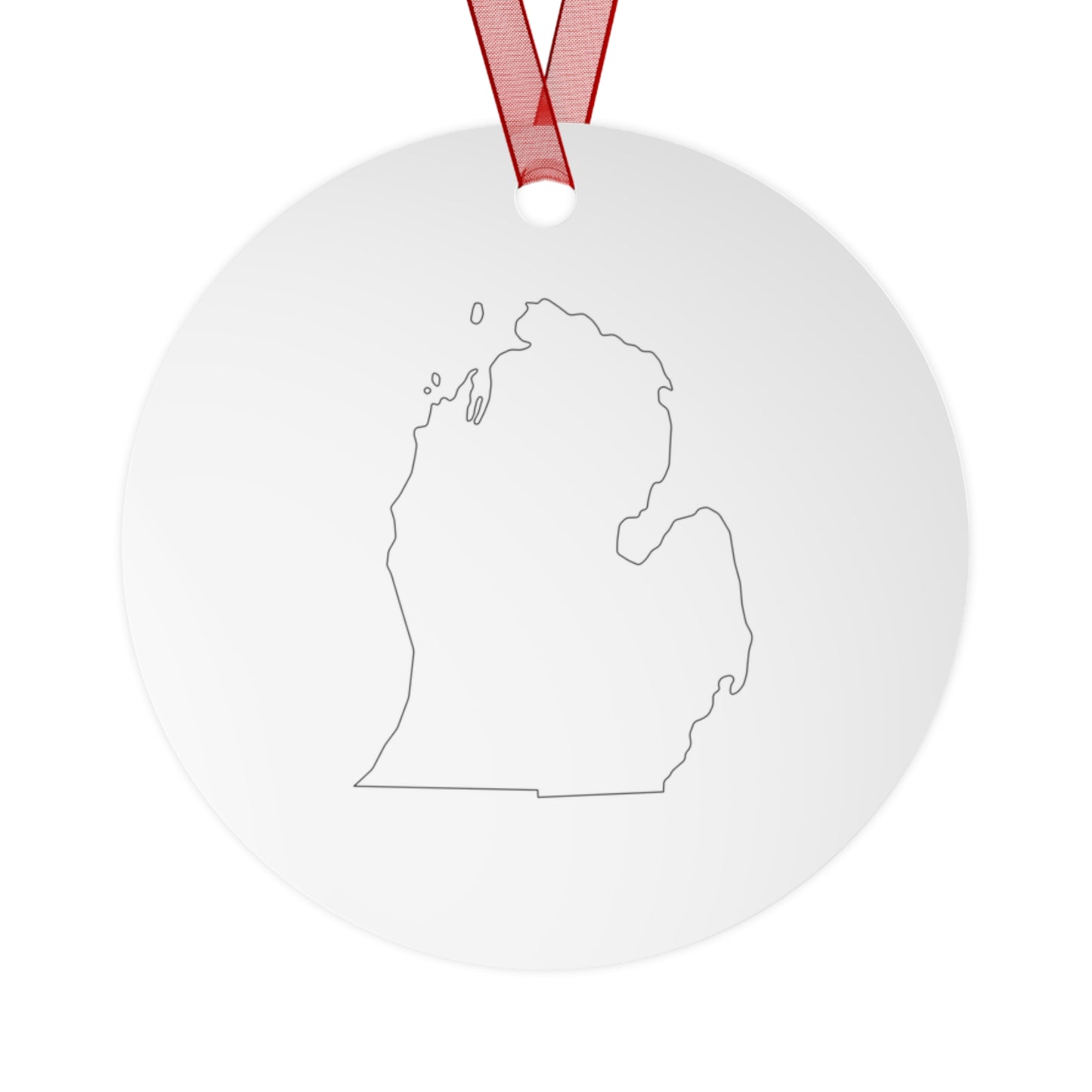 Michigan Peninsulas Metal Ornaments