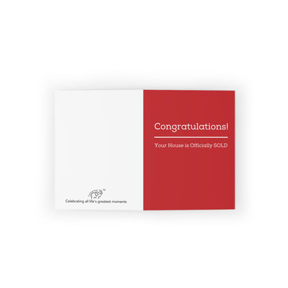 "Your House is SOLD" Red - Cards for Real Estate Agents (8, 16, and 24 pcs)