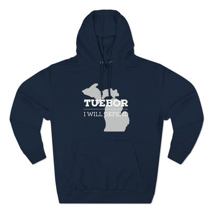 "Tuebor" Premium Pullover Hoodie with Michigan Seal