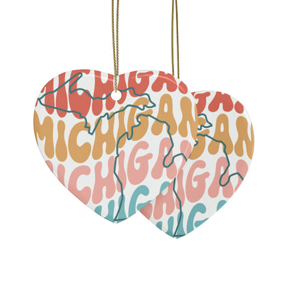 "Michigan Christmas" Ceramic Ornaments (1pcs, 5pcs, 10pcs, 20pcs)