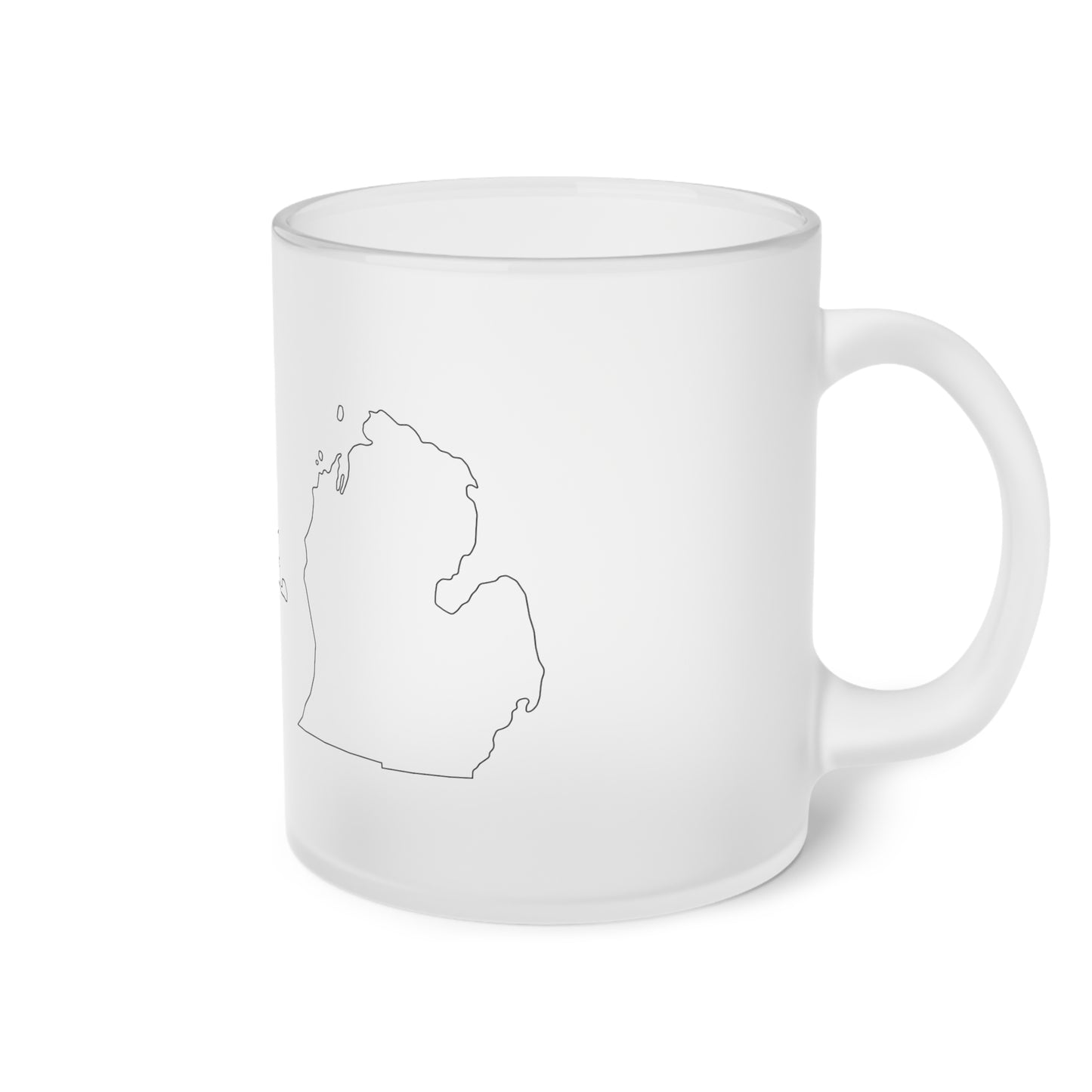 Michigan Peninsulas Frosted Glass Mug