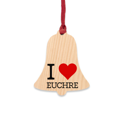 "I ❤️ Euchre" Christmas hanging Ornaments