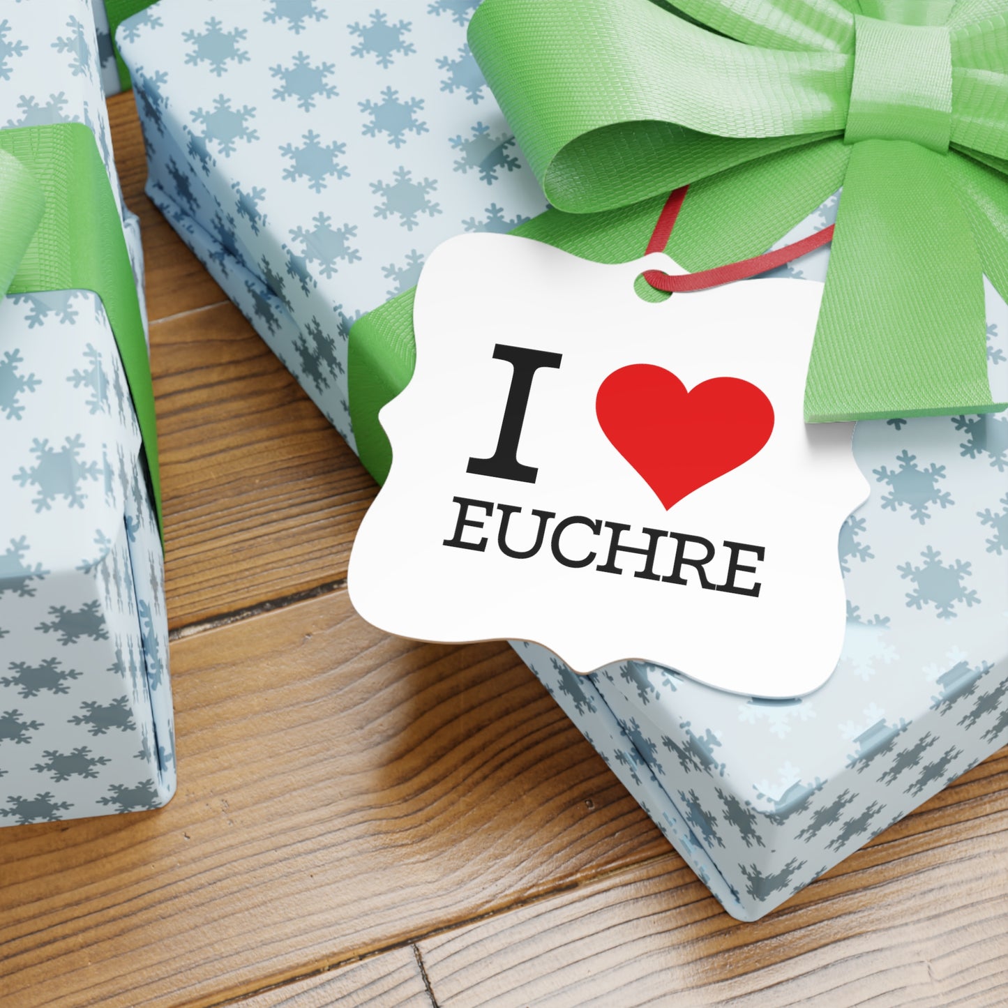 "I ❤️ Euchre" Aluminum Ornaments
