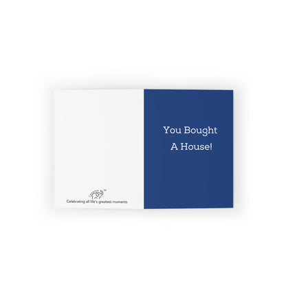 "You Bought a House" Blue - Cards for Real Estate Agents (8, 16, and 24 pcs)