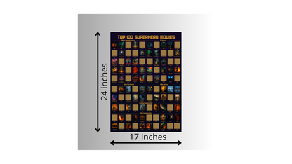 Top 100 Superhero Movies Scratch Off Poster